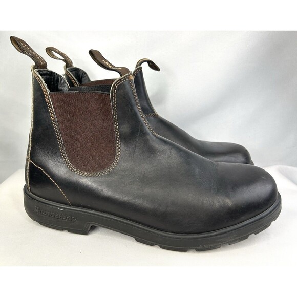 Blundstone 500 Dark Brown Leather Slip-on Chelsea Boots US Men's 12 - Picture 1 of 12